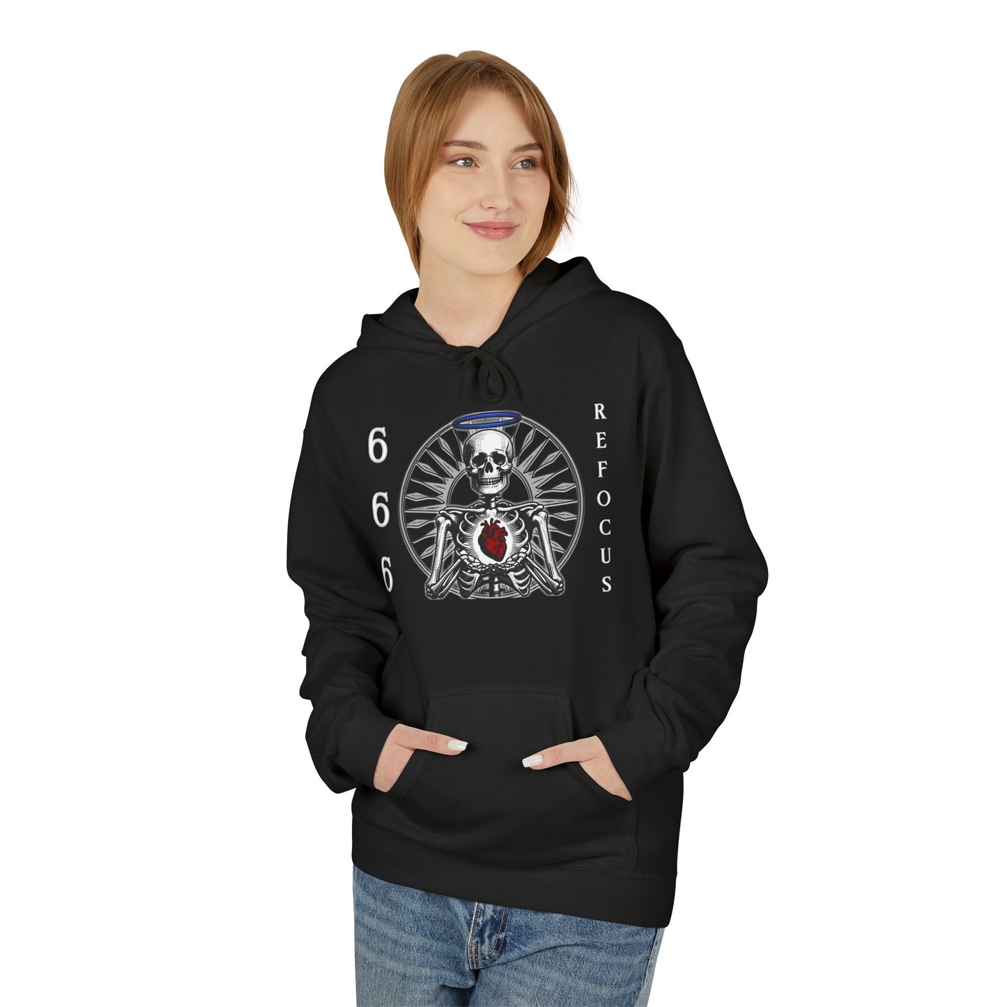 Angel Number 666 Skeleton By Lumawares Softstyle Fleece Hoodie